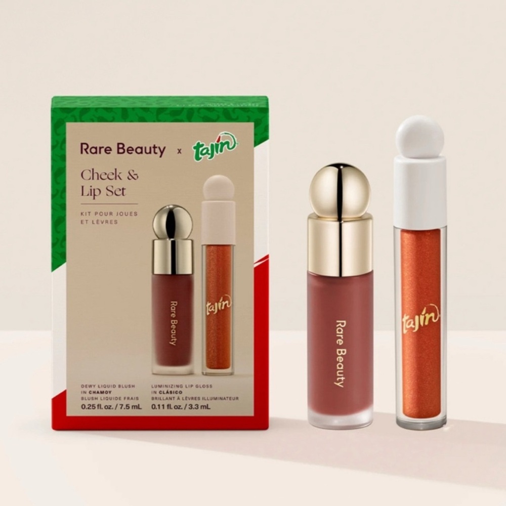 Rare Beauty x Tajín Blush & Gloss Duo - Rich Brown and Vibrant Orange